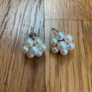 Pearl Flower Screw on Earrings (clip ons)